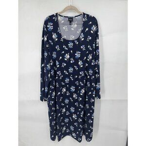Ulla Popkin Floral Midi Dress Women Plus Sz 24/26 Blue Prairie Peasant Feminine‎